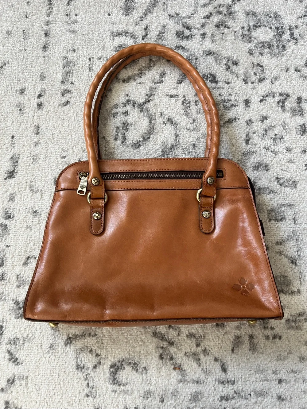 Patricia Nash Calvi Heritage Tan Leather Top-Handle Satchel